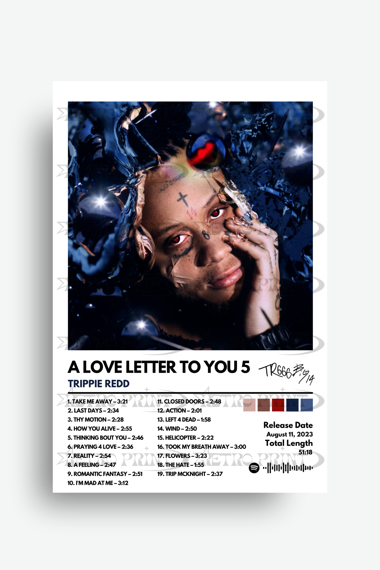 A Love Letter To You 5 Album Poster – Trippie Redd - Retro Print