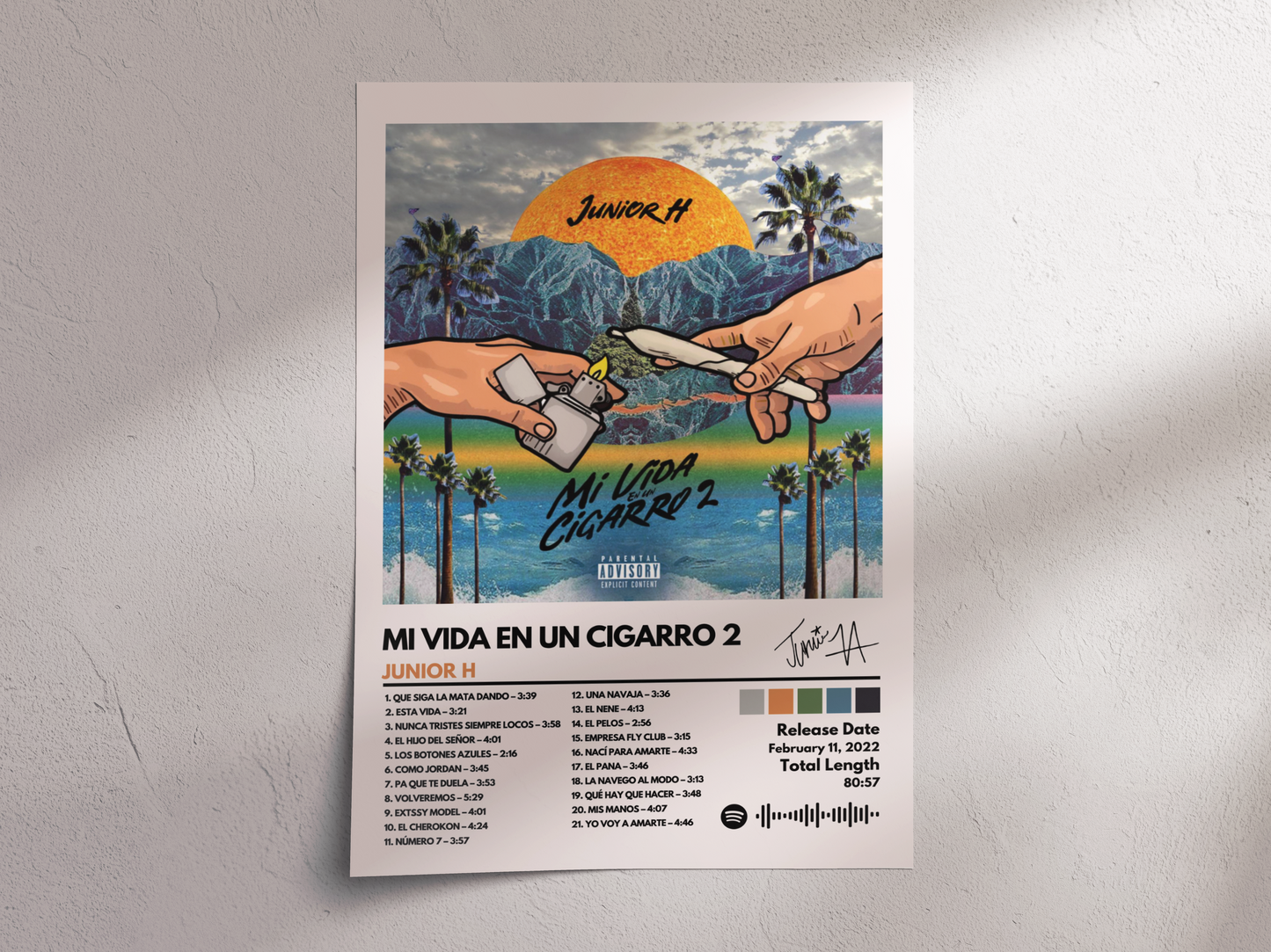 Mi Vida en un Cigarro 2 Album Cover Poster- Junior H