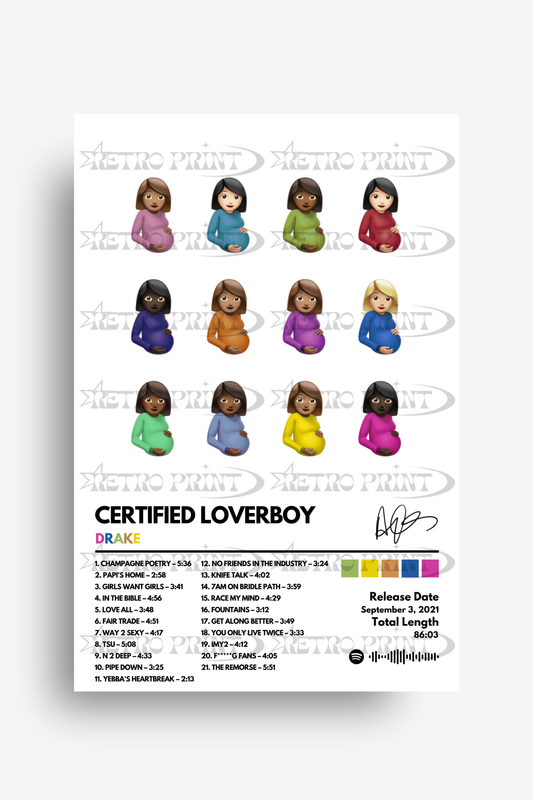 Certified Loverboy Album Poster – Drake