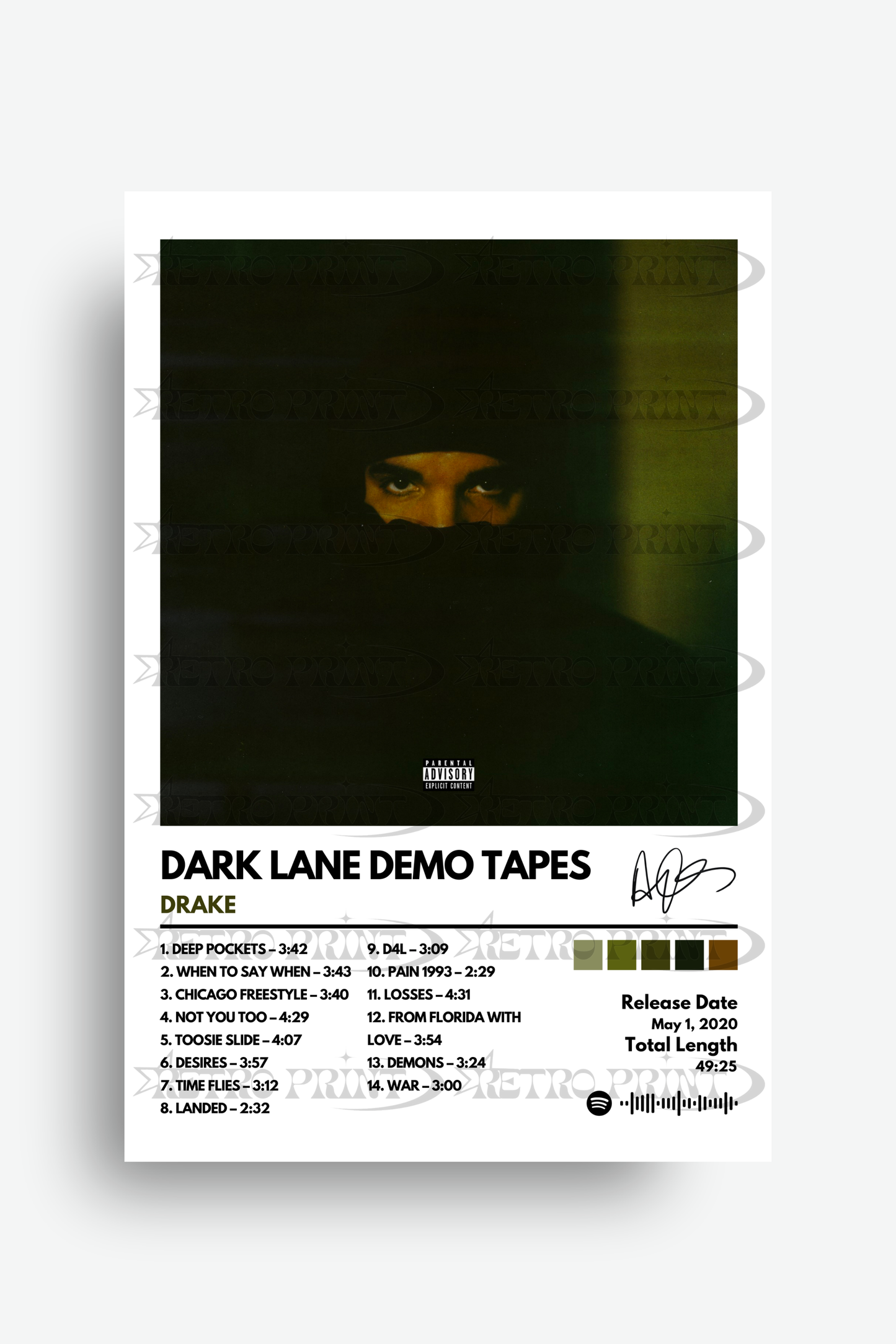Dark Lane Demo Tapes Album Poster – Drake