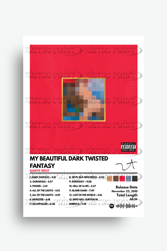 My Beautiful Dark Twisted Fantasy Album Cover Poster – Kanye West