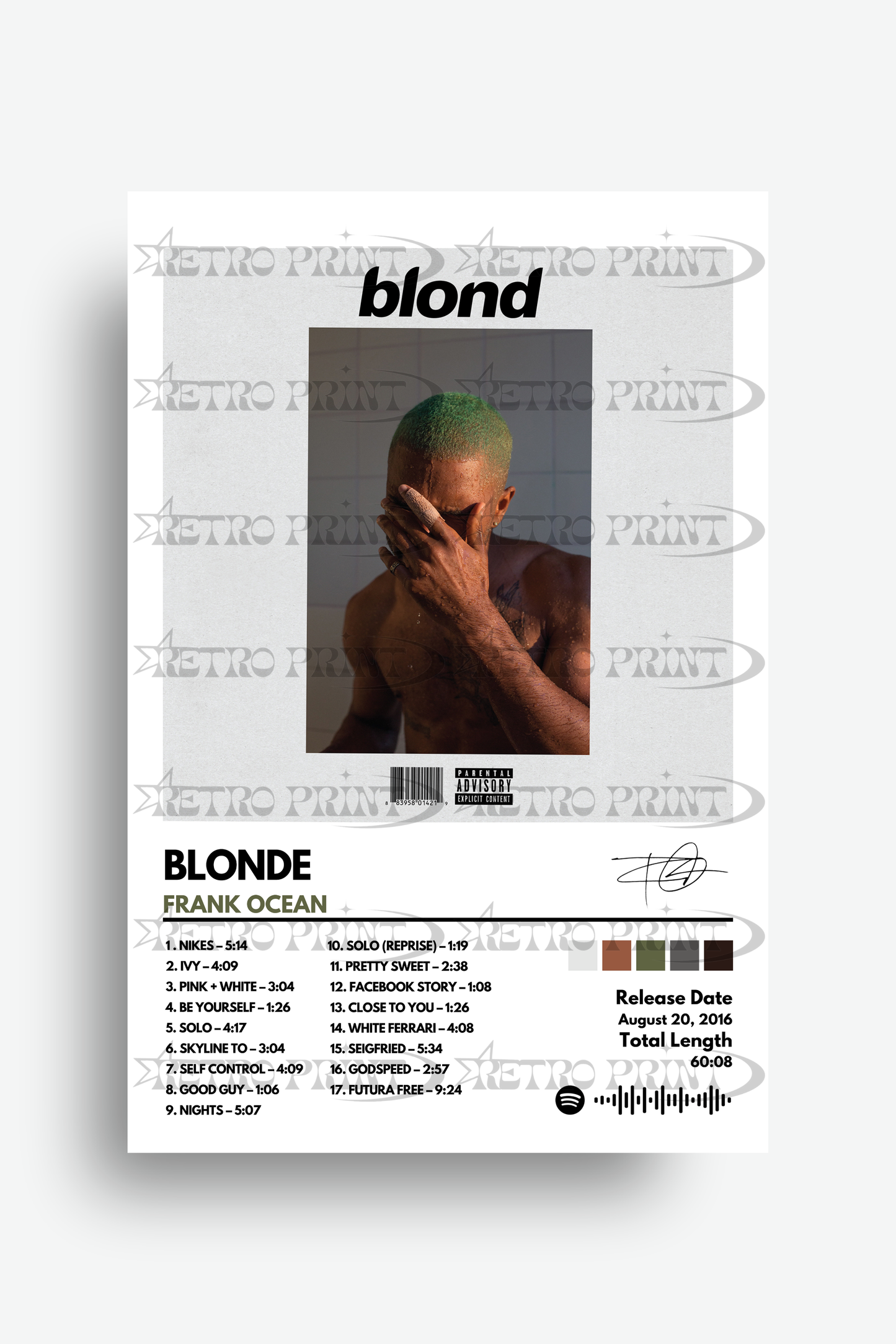 Blonde Album Cover Poster – Frank Ocean