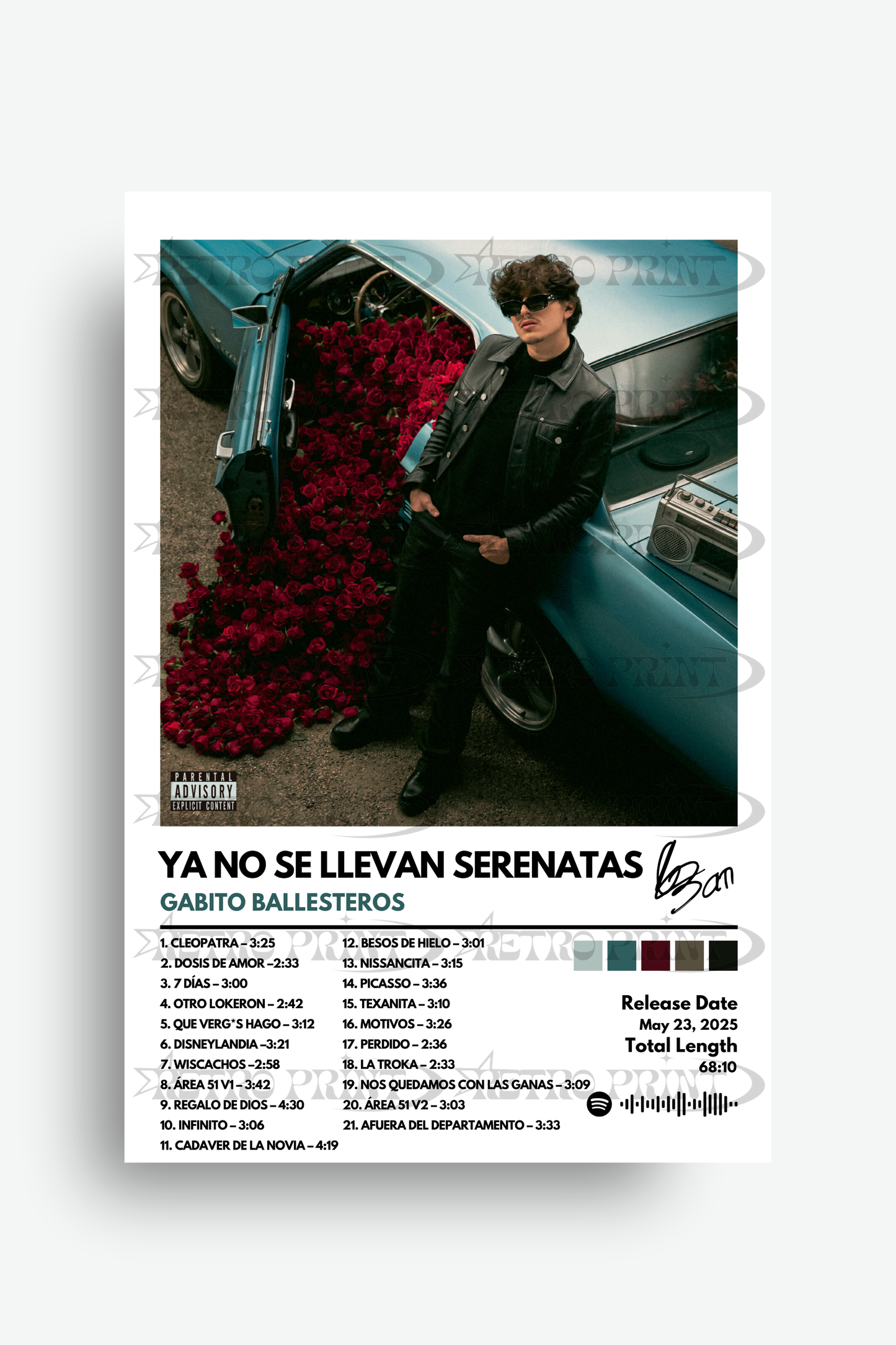 Ya No Se Llevan Serenatas Album Poster – Gabito Ballesteros - Retro Print
