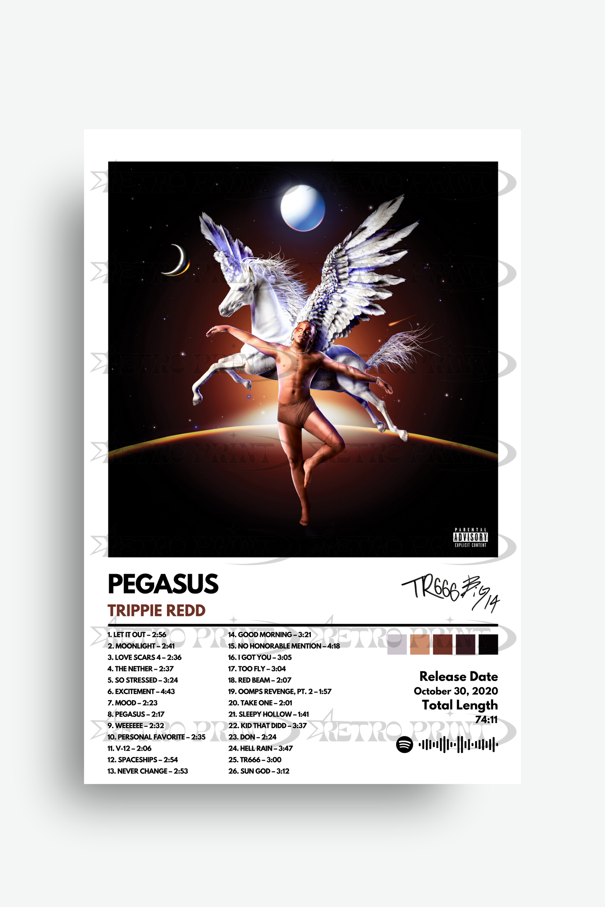 Pegasus Album Poster – Trippie Redd - Retro Print