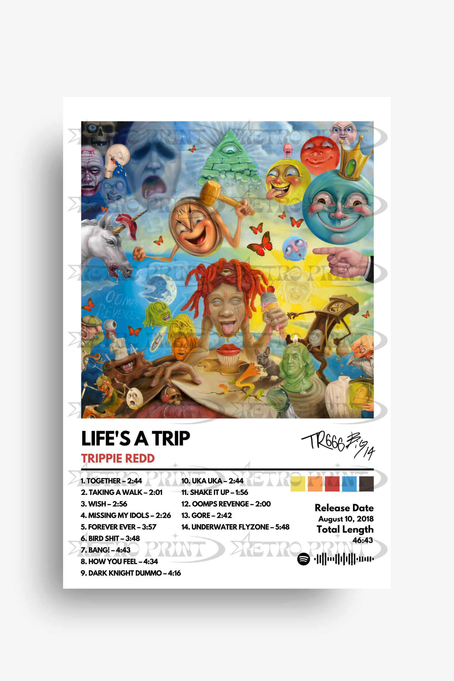 Life's A Trip Album Poster – Trippie Redd - Retro Print