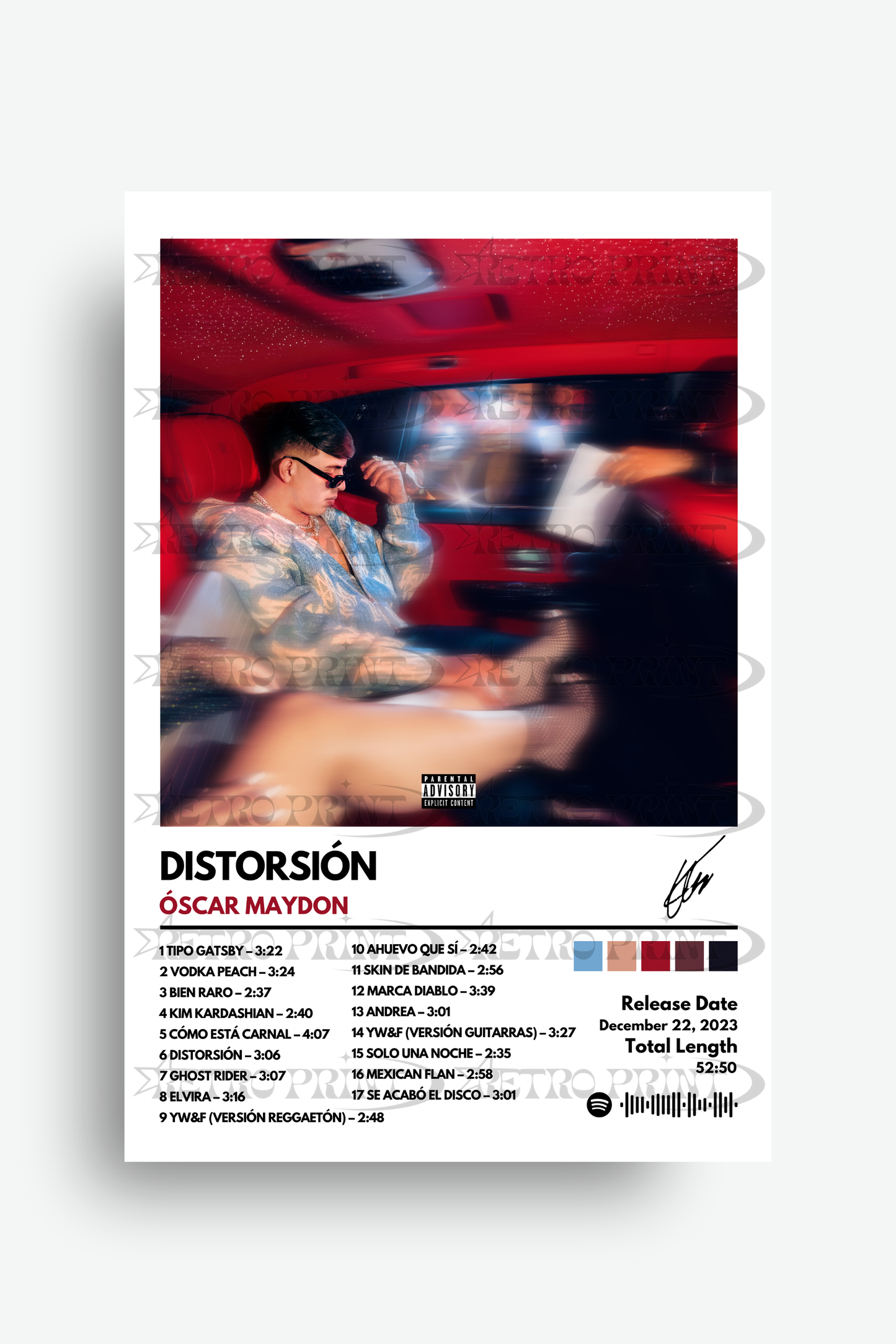 Distorsión Album Poster – Óscar Maydon - Retro Print
