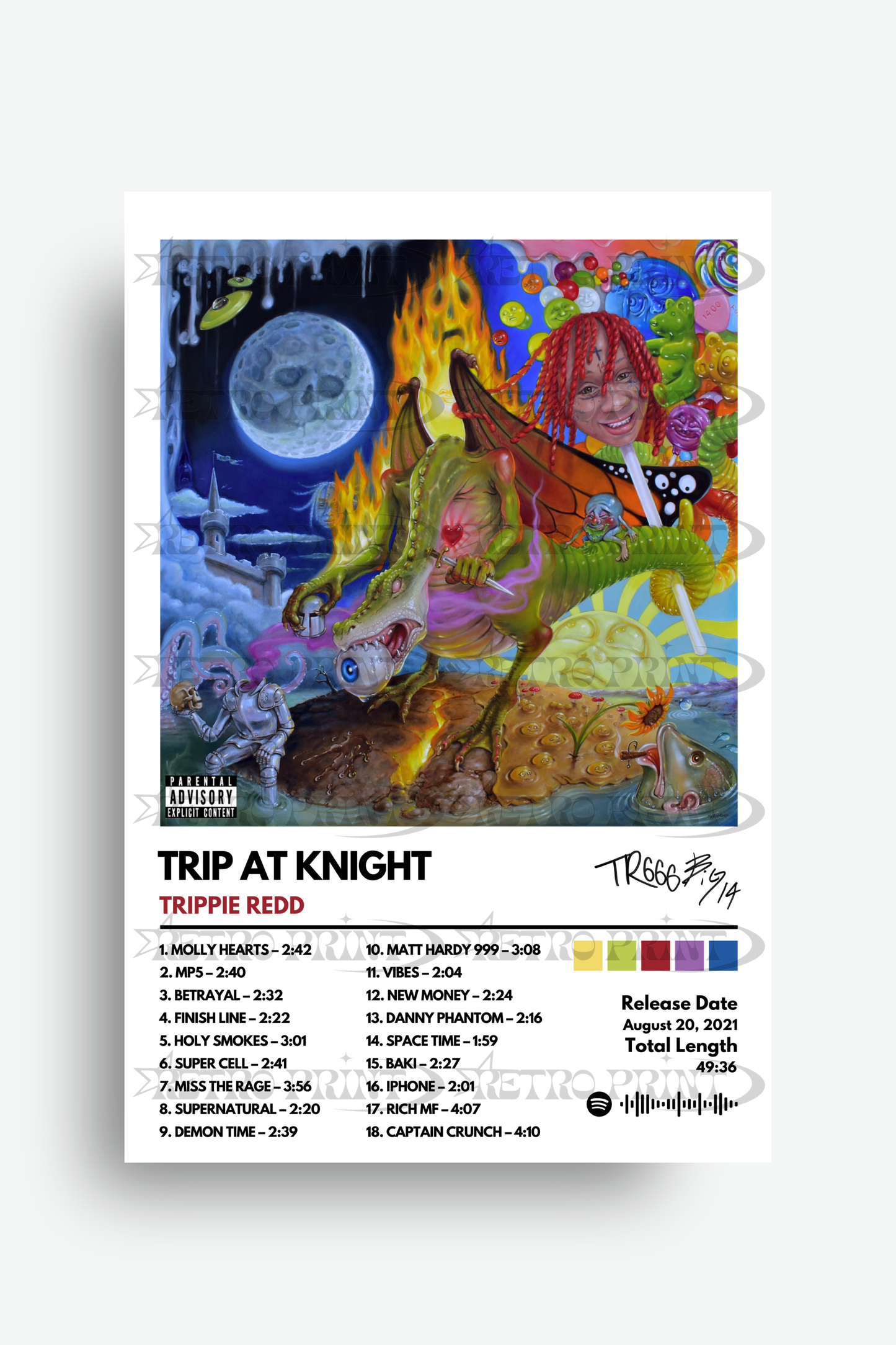 Trip At Knight Album Poster – Trippie Redd - Retro Print