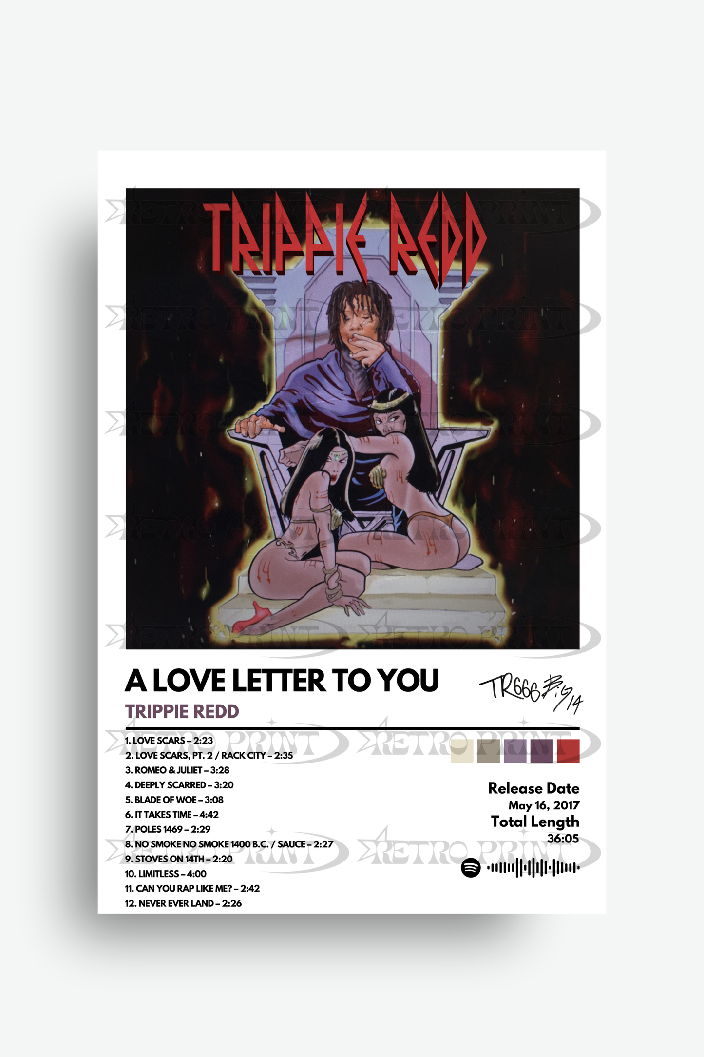 A Love Letter To You Album Poster – Trippie Redd - Retro Print