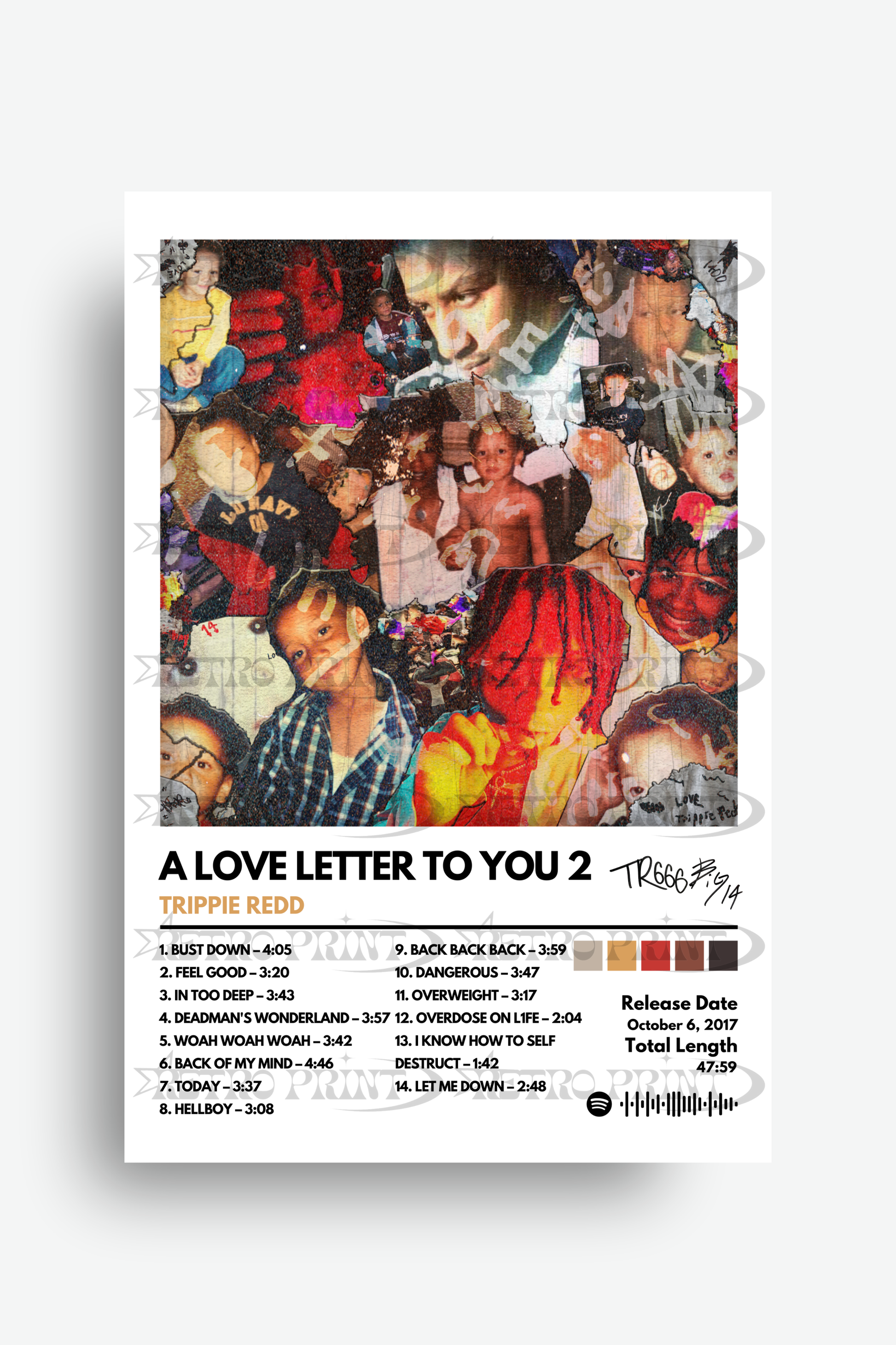 A Love Letter To You 2 Album Poster – Trippie Redd - Retro Print