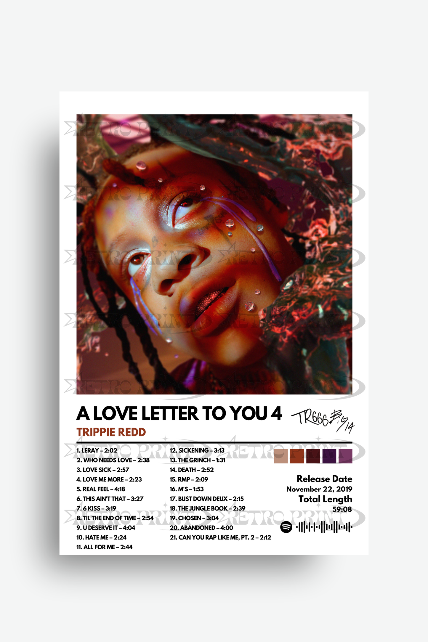 A Love Letter To You 4 Album Poster – Trippie Redd - Retro Print