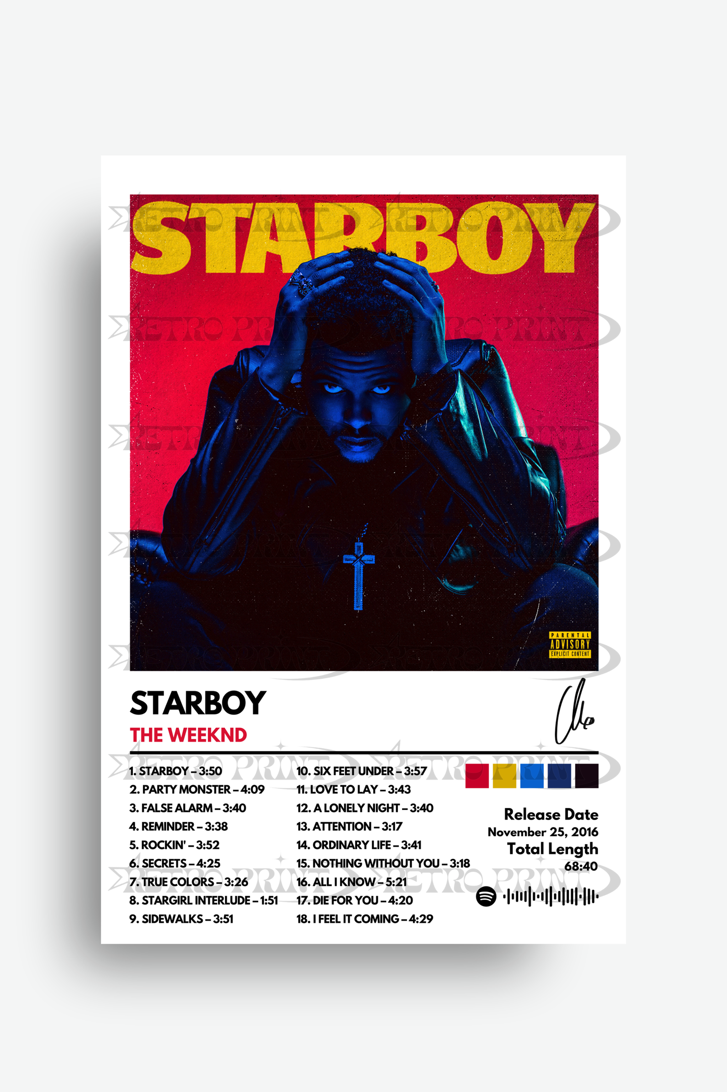 StarBoy Album Poster – The Weeknd