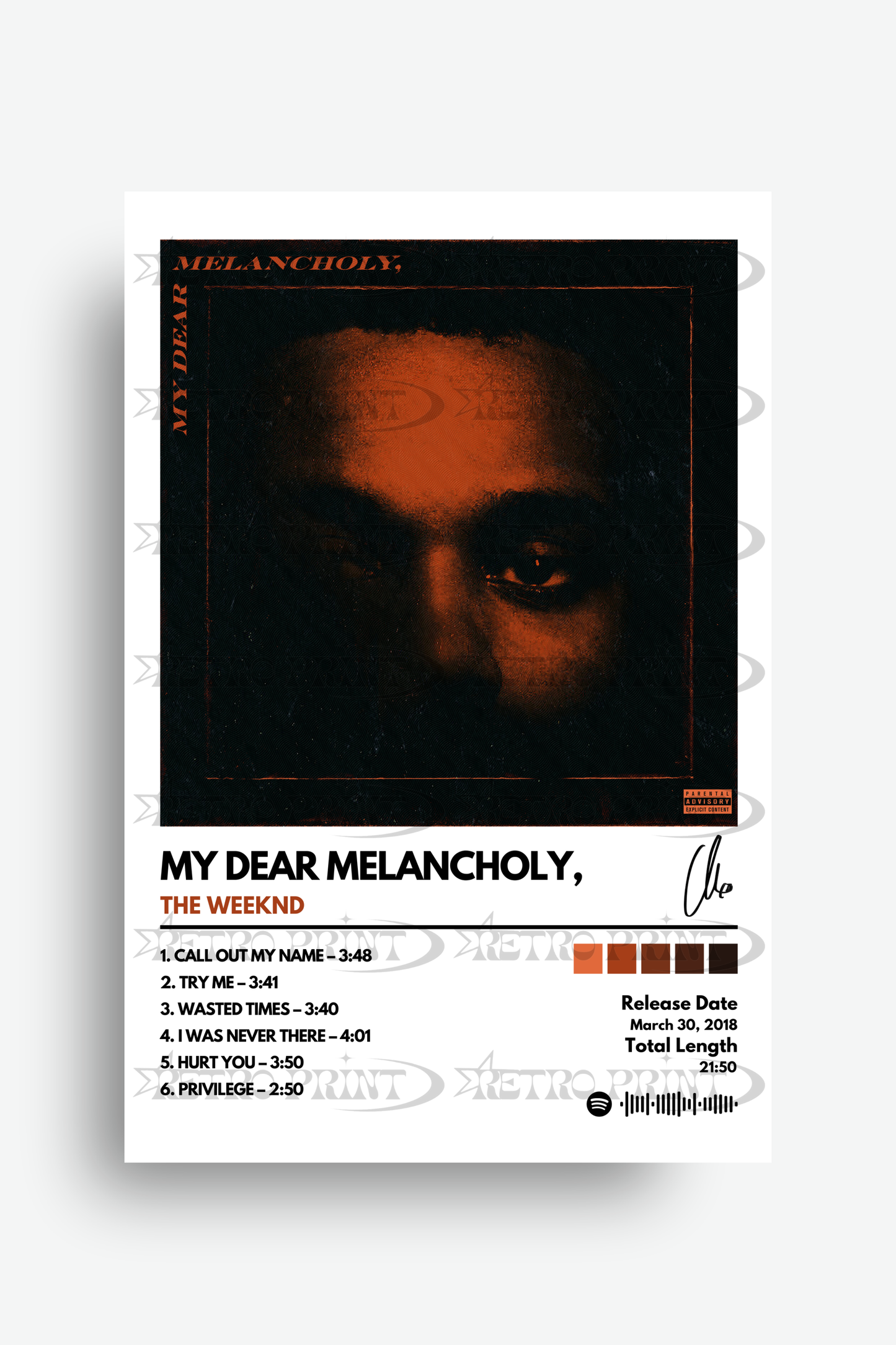 My Dear Melancholy, Album Poster – The Weeknd