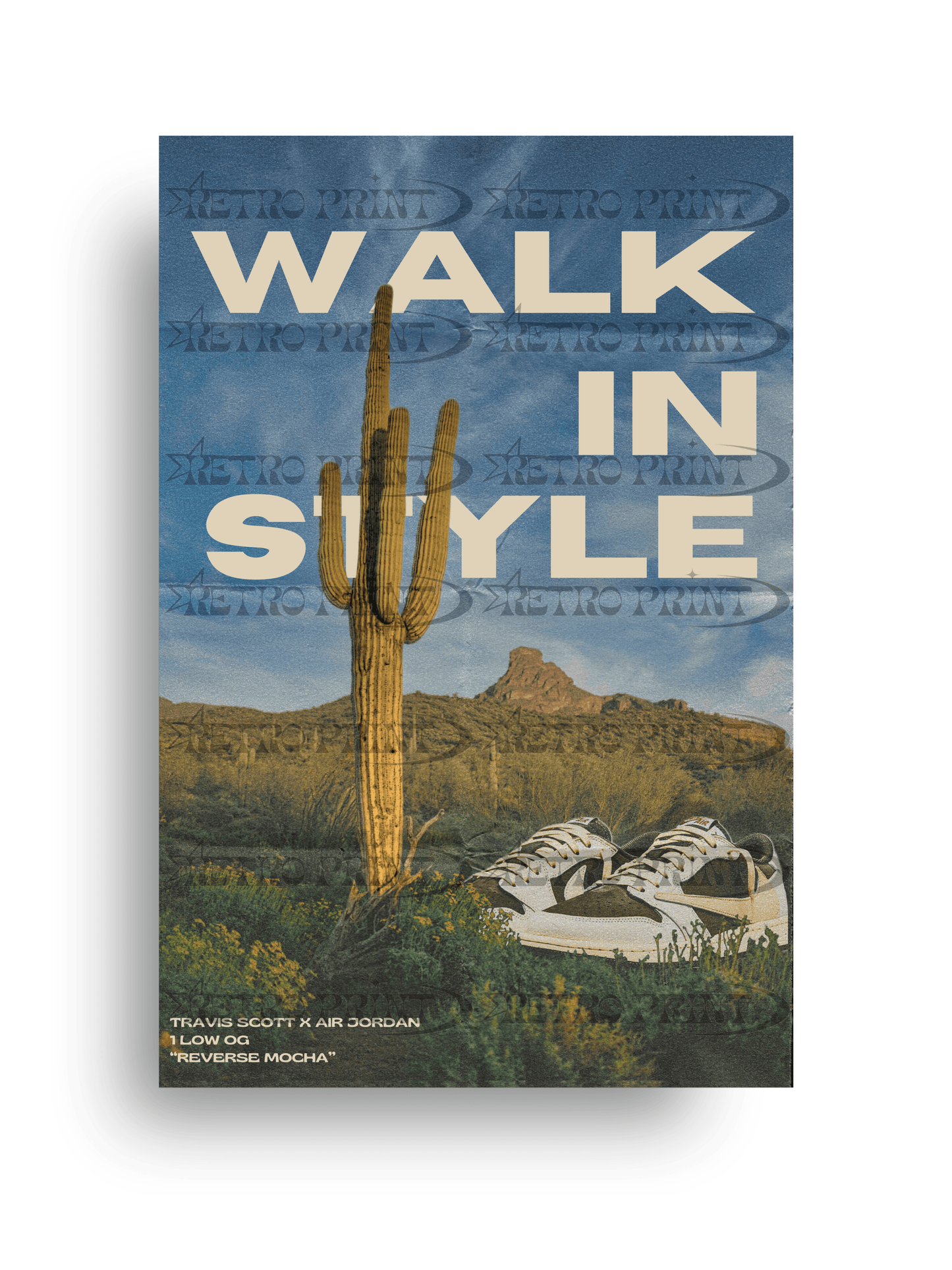 Walk in Style – Travis Scott x Air Jordan 1 “Reverse Mocha” Poster