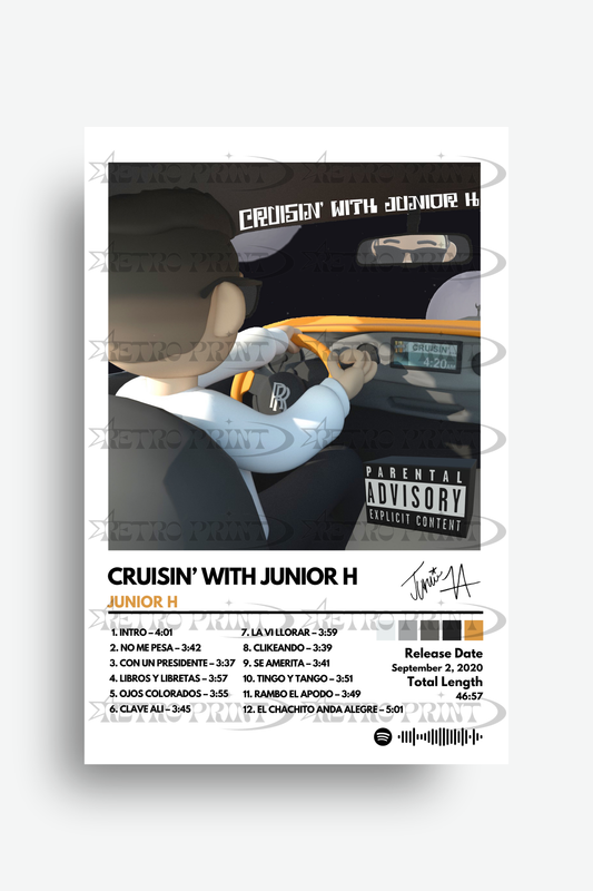 Cruisin’ with Junior H Album Cover Poster- Junior H