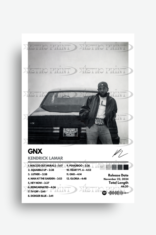 Album cover with a person standing next to a car, featuring text and branding.