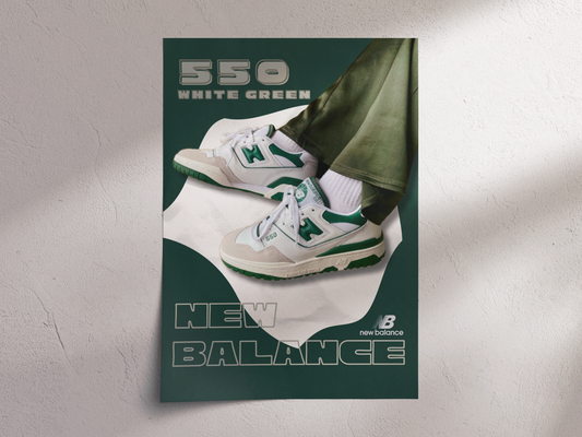 “New Balance 550 White Green” Poster