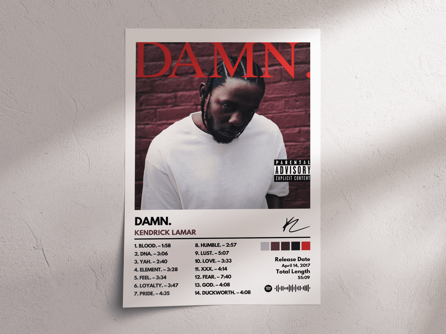 DAMN. Album Cover Poster – Kendrick Lamar